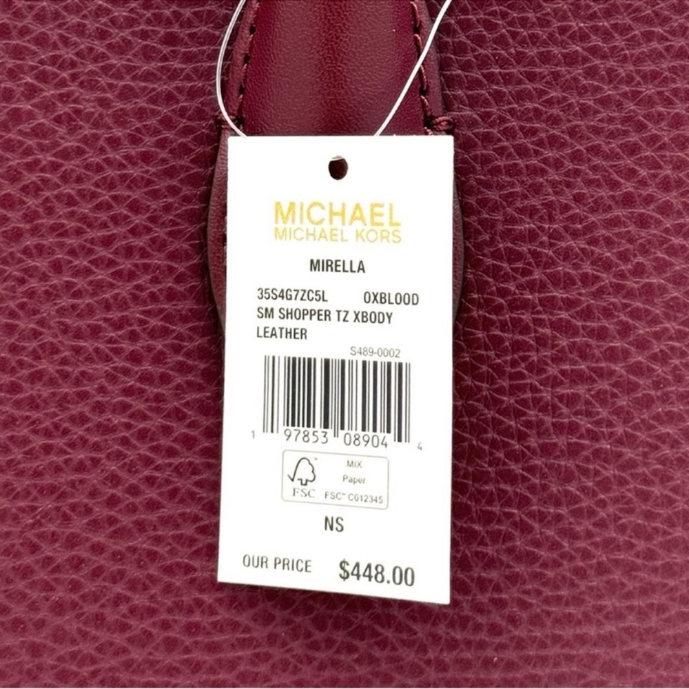 Michael Kors Mirella Small Shopper TZ Xbody Bag Ox Blood - Picture 8 of 8